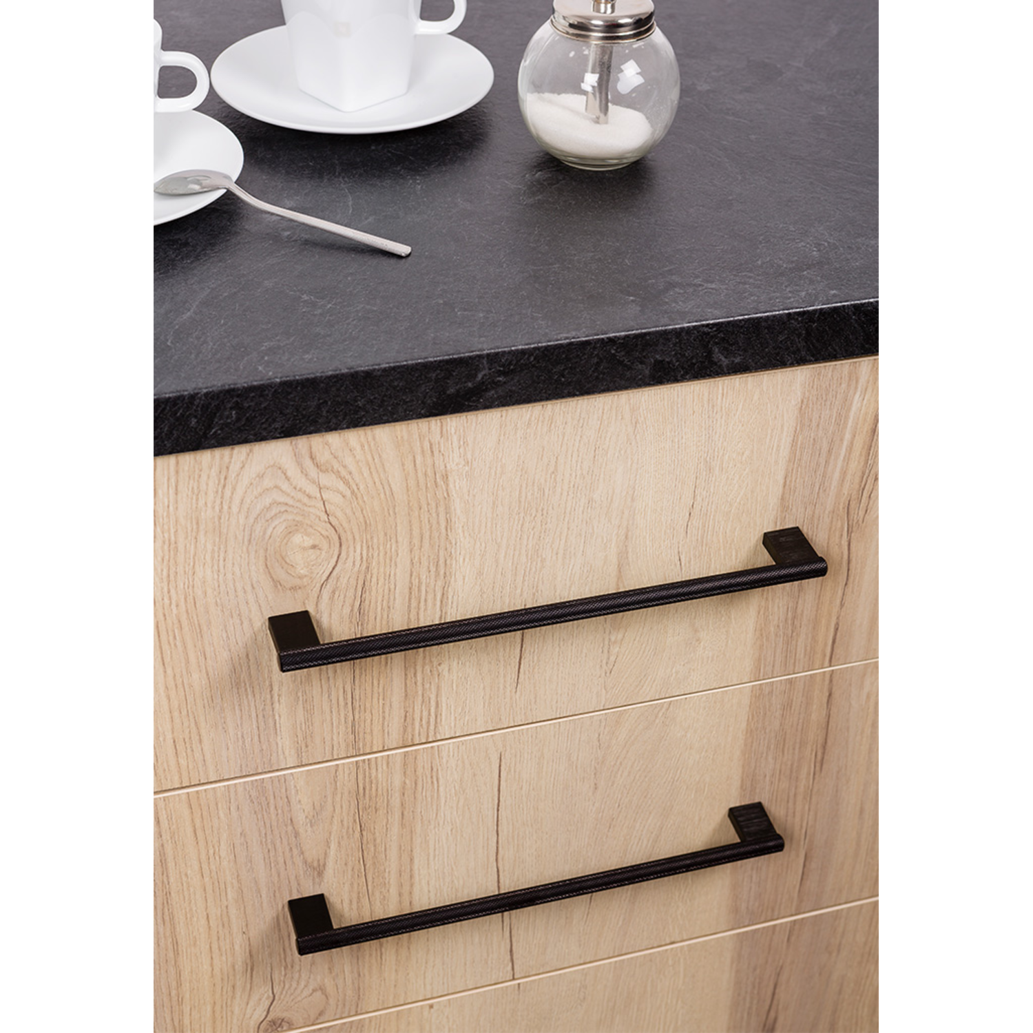 Greep GRAF MINI BA256 L278 aluminium geborsteld zwart